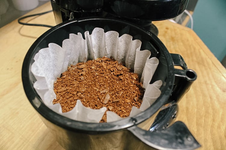 Coffee ground with blade grinder.